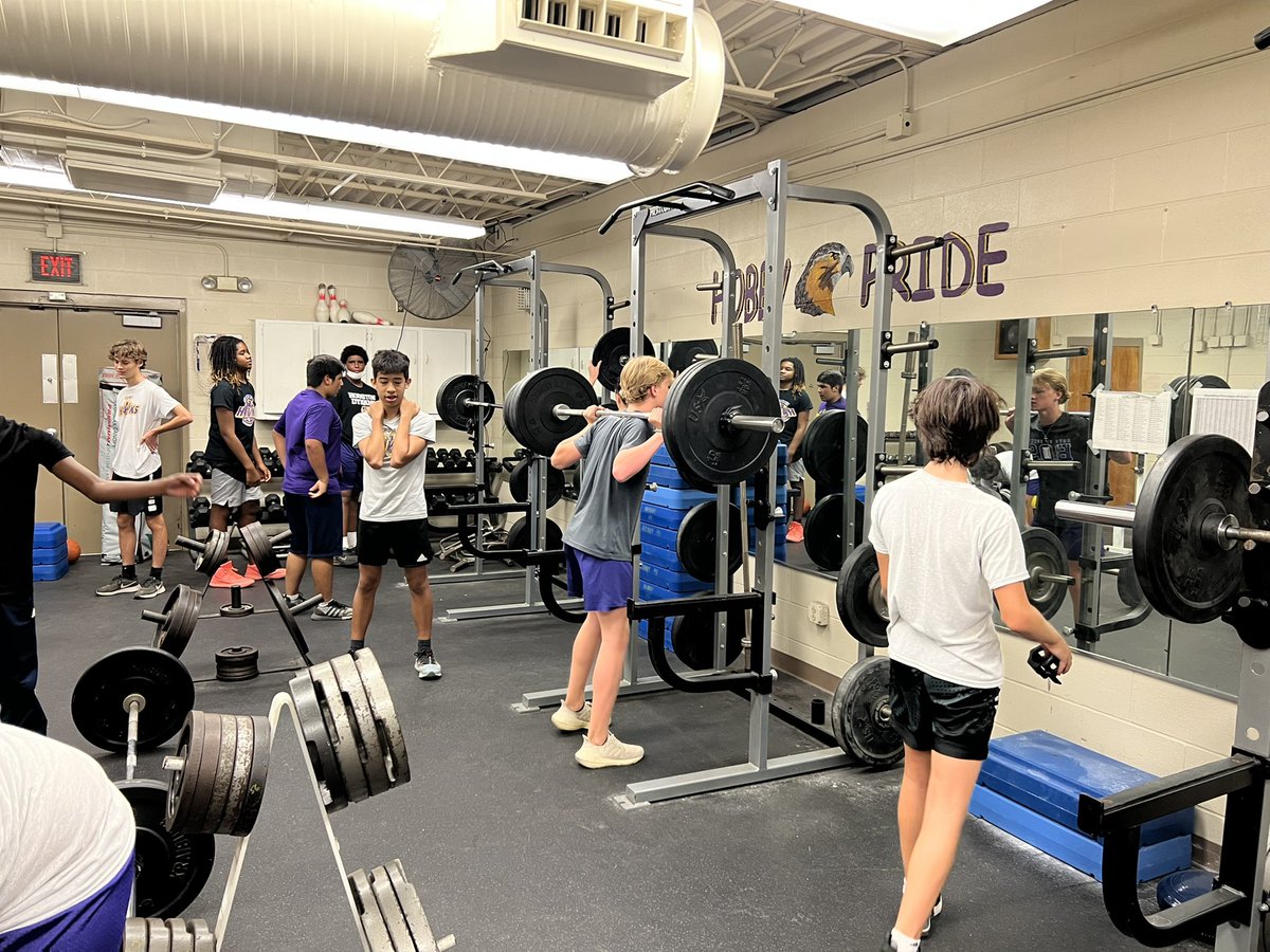 CoachYotter's tweet photo. Strength and conditioning @NISDHobby has begun. Let’s go Hawks!!! #powercamp #hawknation #rootedhobby @HobbyBoysATH @coachsmeb #willyouprotectthishouse https://t.co/bMYcbp1qCF