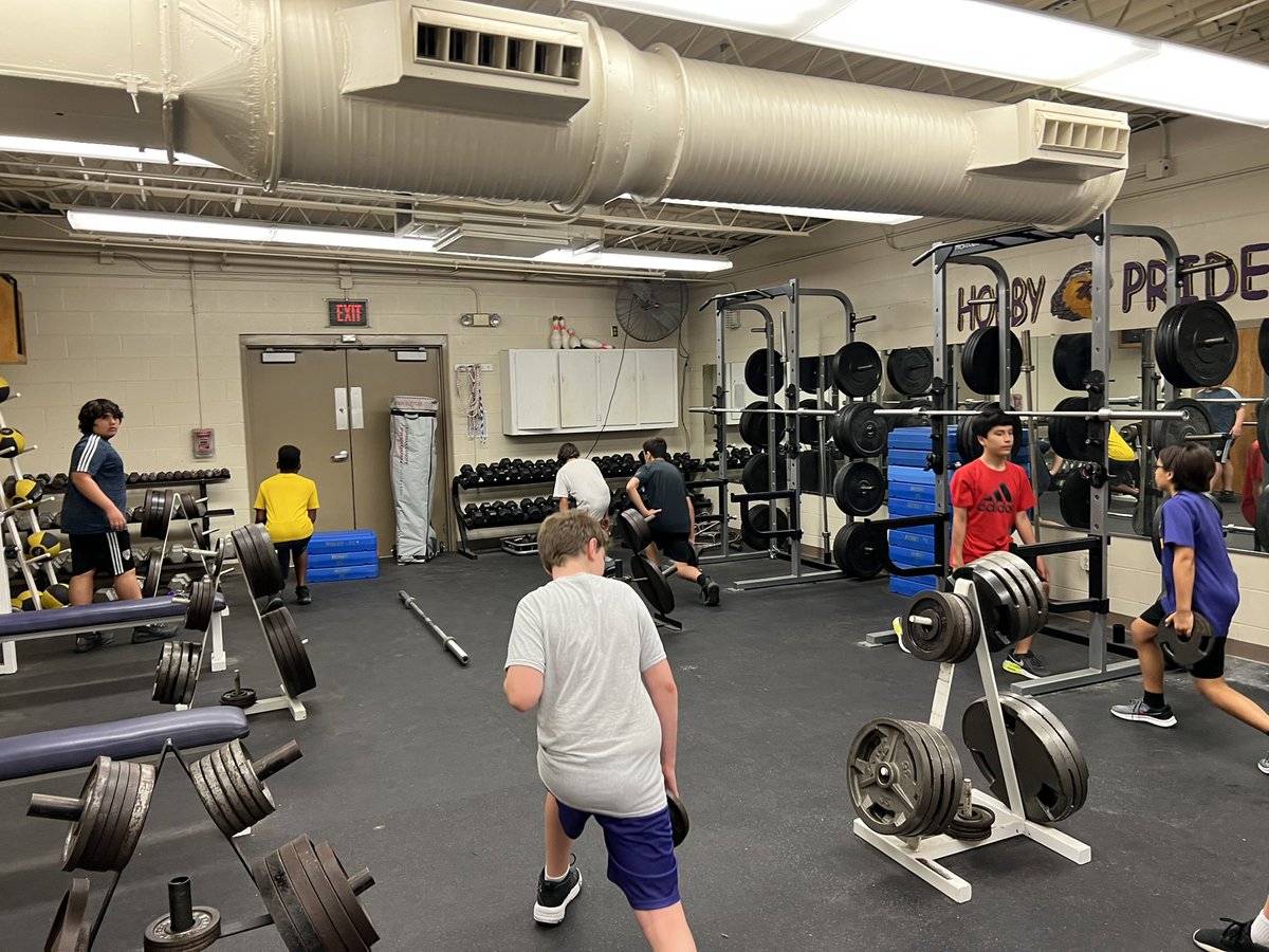 CoachYotter's tweet photo. Strength and conditioning @NISDHobby has begun. Let’s go Hawks!!! #powercamp #hawknation #rootedhobby @HobbyBoysATH @coachsmeb #willyouprotectthishouse https://t.co/bMYcbp1qCF