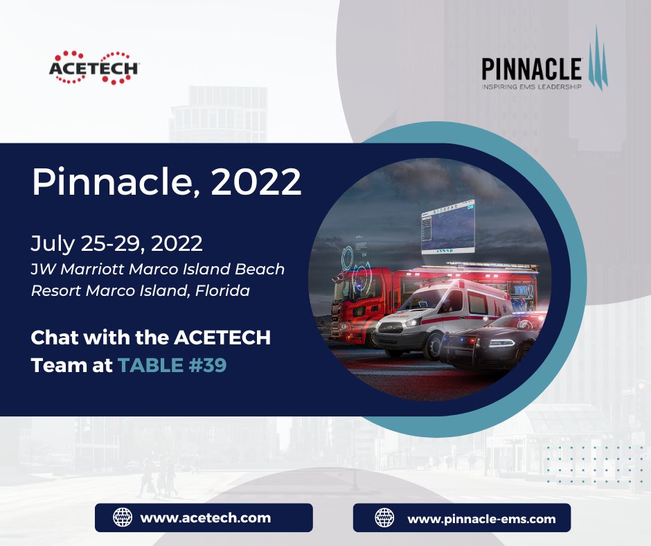 Acetech_Global's tweet photo. We are delighted to be returning to Pinnacle next week! Join us at #Table39 and chat with our amazing team - Lex Abbott and David McGowan! π
#Pinnacle2022 #EMS #VehicleIntelligence #AssetIntelligence #FleetManagement https://t.co/8KiUPEpdjF