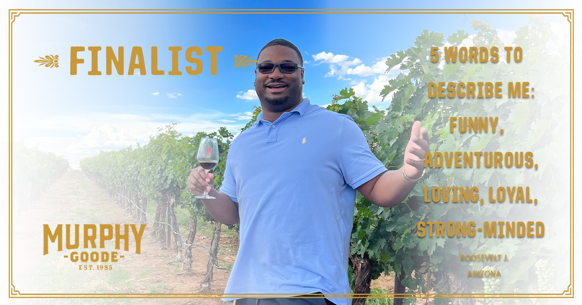 MurphyGoodeWine's tweet photo. It's time to meet the #AReallyGoodeJob 2022 Finalists! 

First up, Roosevelt is back for round 2! When asked what his favorite wine pairing was, he said "I love Rosé wine paired with grilled chicken wrapped in bacon and topped with lots of cheese." https://t.co/eYXMe9RodT