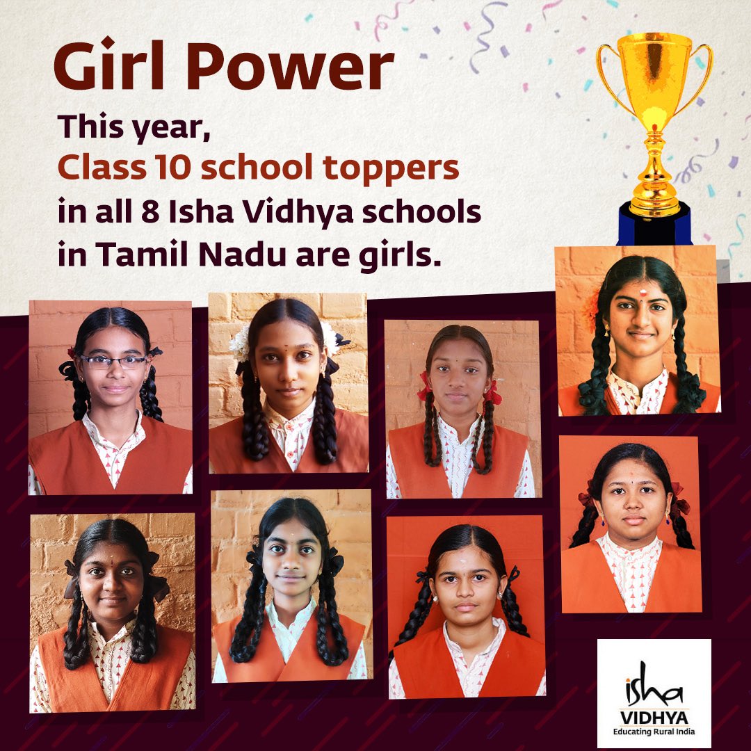 SadhguruJV's tweet photo. Congratulations and blessings. This is the way forward for levelling all inequities in the society. Our girls in rural Tamil Nadu are proving themselves to be more than equal. -Sg
@ishavidhya #IshaVidhya https://t.co/eQeOlZNkFy