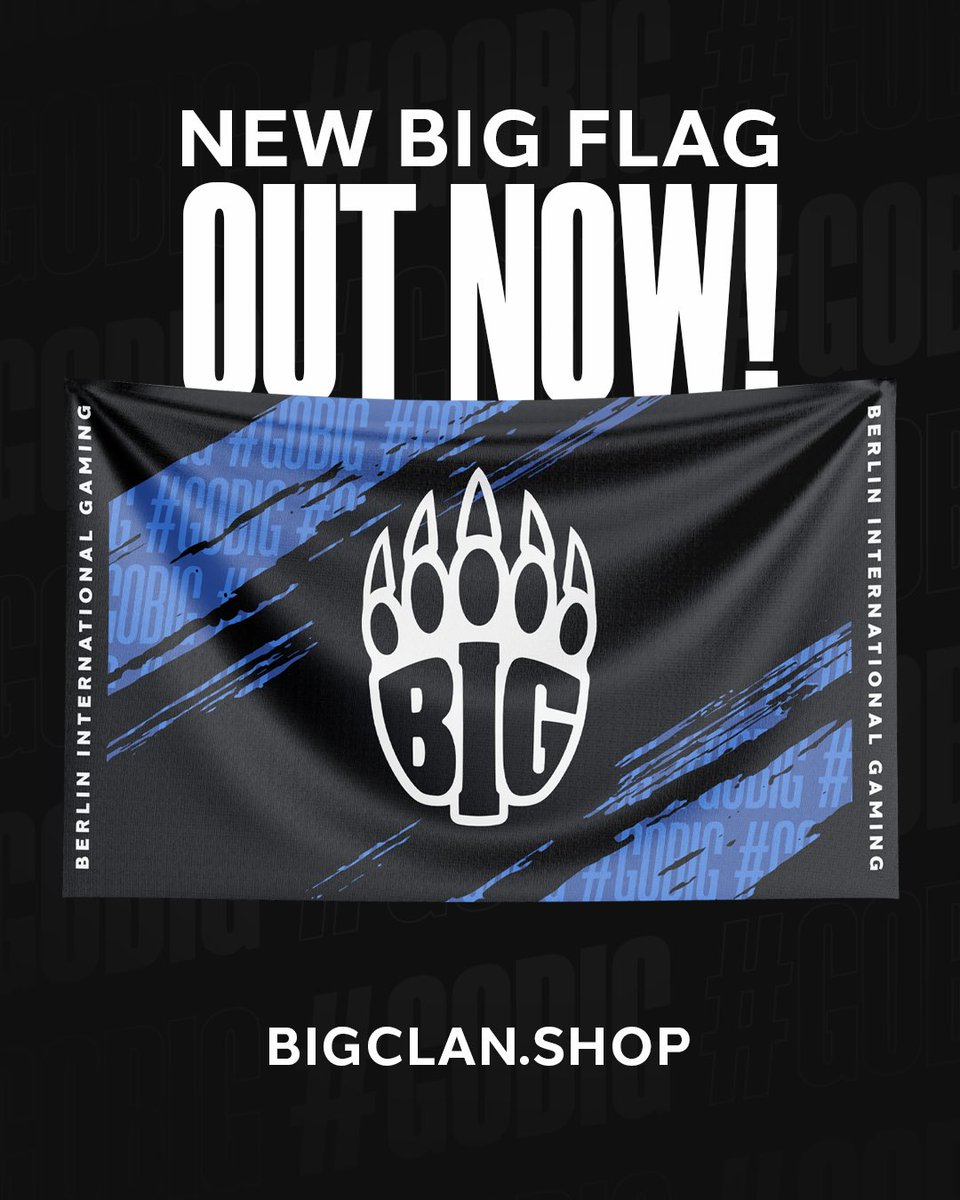 BIGCLANgg's tweet photo. You saw the new BIG Flag in the arena, now it's in our shop as well! 🔥

Be fast and get €10 off your order by using one of the vouchers below! #GOBIG https://t.co/wnX2KJYc9X