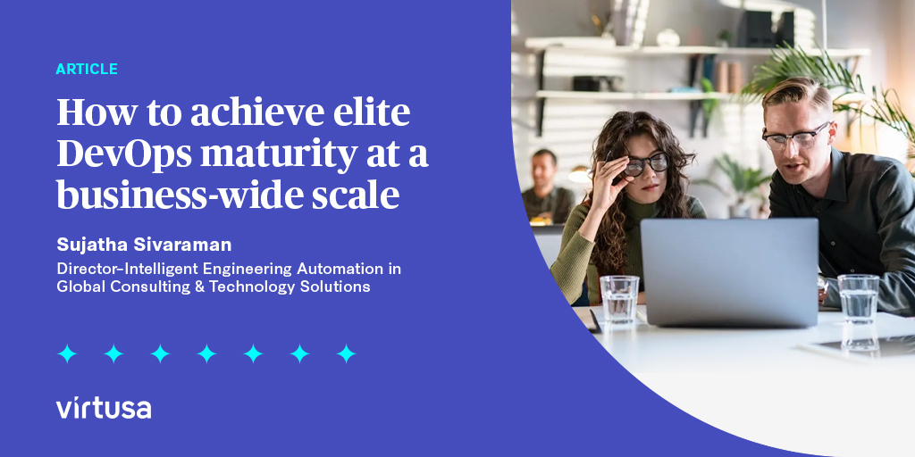 VirtusaCorp's tweet image. Begin your journey to achieving elite #DevOpsmaturity. When you enhance your software development life cycle #SDLC capabilities, you&apos;ll gain agility, speed, and a competitive advantage. Reach out to Virtusa experts now: ow.ly/Ulff50JYRKH