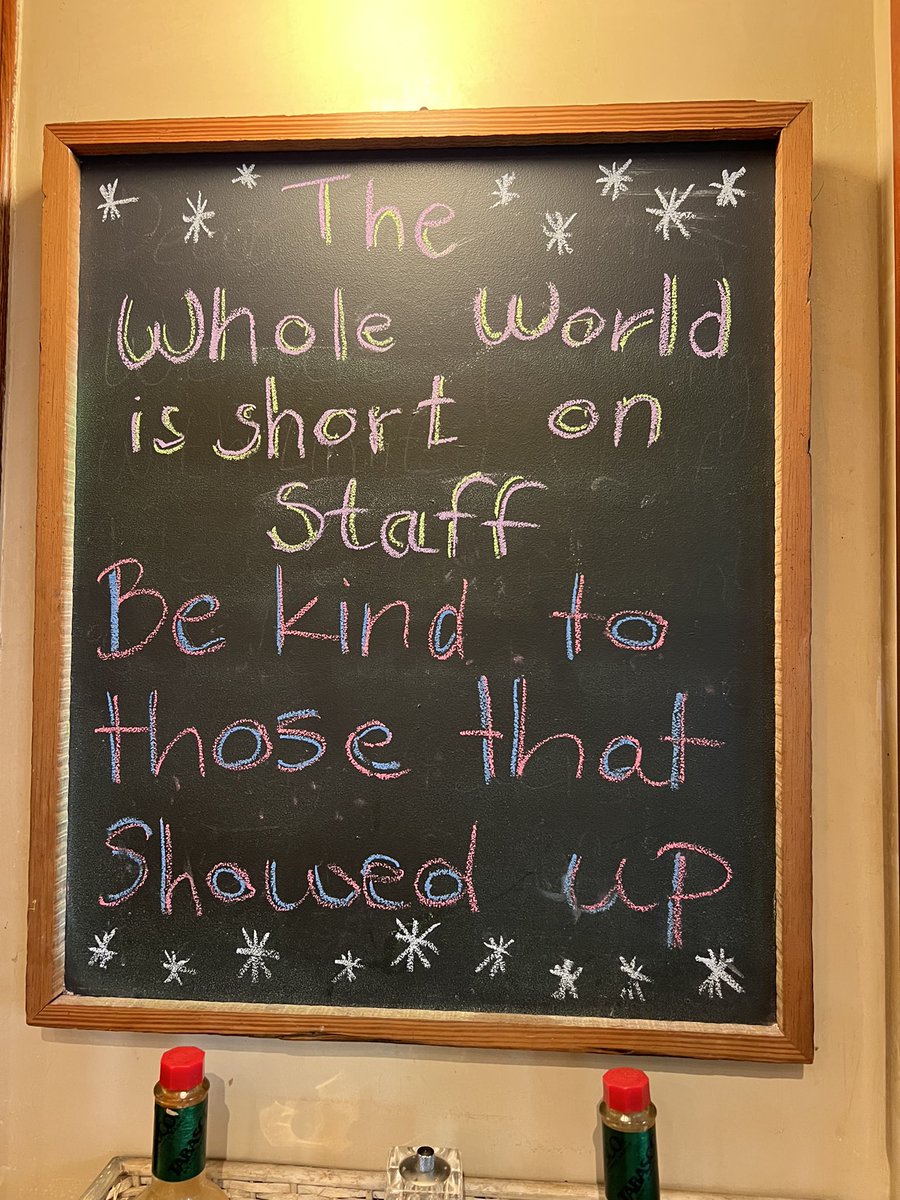 I grabbed a coffee in the big apple before heading home, &amp; saw this sign. How true! Be kind to those who show up. Be kind to yourself for showing up. Assume everyone is doing their best, trying their hardest. Smile, be patient, acknowledge the humanity, &amp; keep showing up!