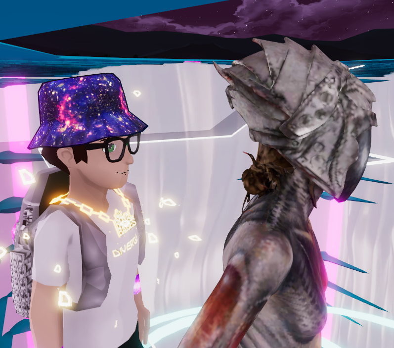 AwedJob's tweet photo. Good Morning from the #TranquilitySpa by @RoustanNFT My avatar was just telling me about his dream that had electric sheep in it. https://t.co/2XiAiv3Cte