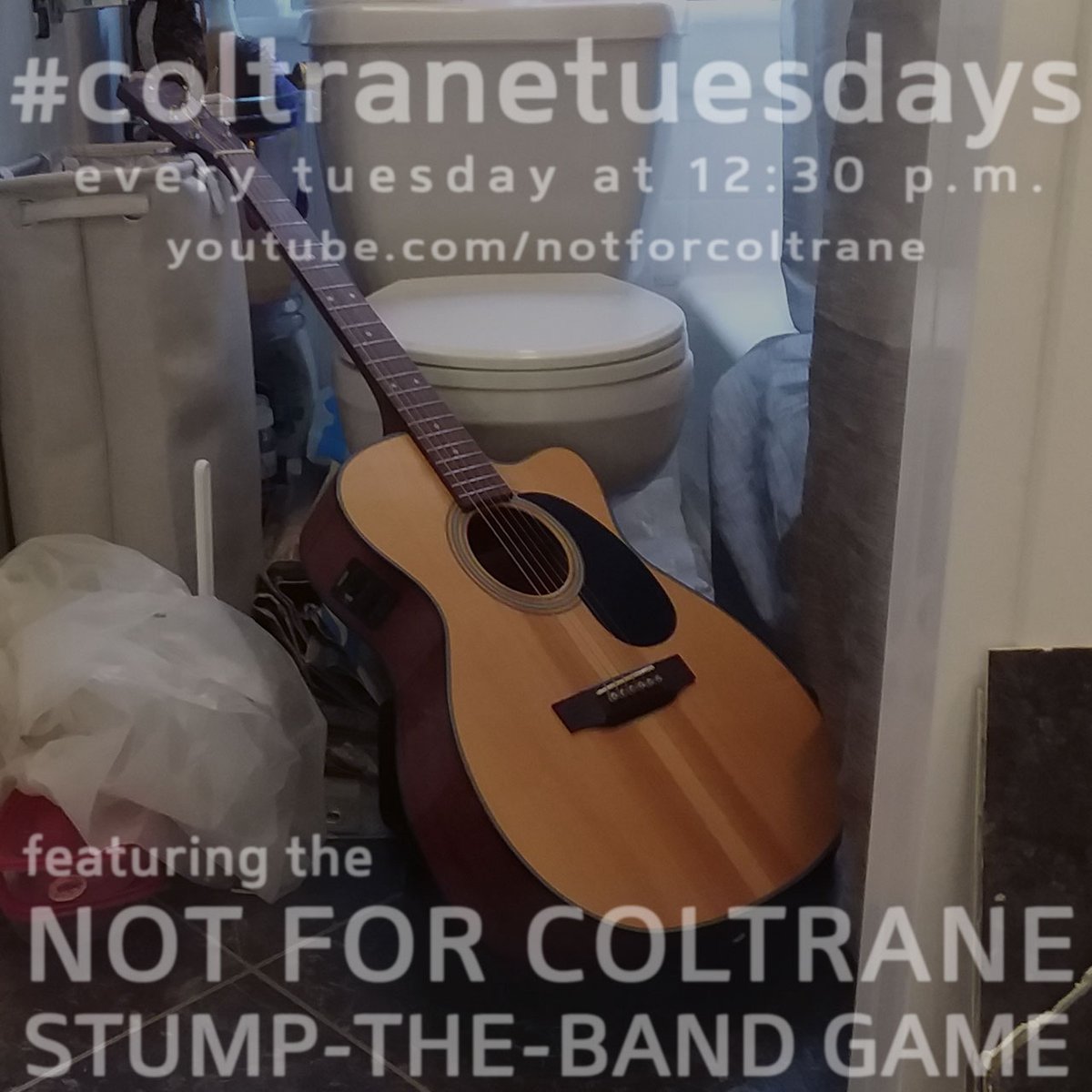 NotForColtrane's tweet image. For this week's #coltranetuesdays - coming up in just a few minutes - it's a very special Mike-is-in-the-middle-of-repairing-his-bathroom episode. That's TODAY (Tuesday) at 12:30 p.m. on Facebook and on YouTube at youtu.be/E7LkjlBXsCo
#music #webcast