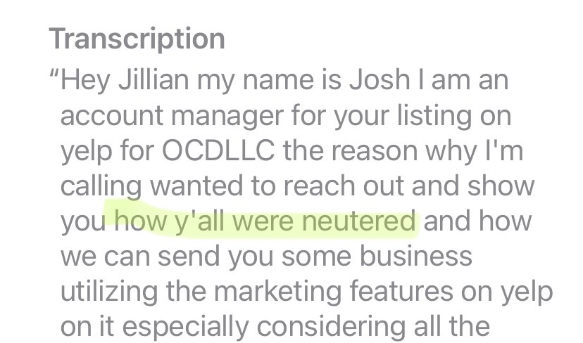 Voicemail transcriptions are sometimes incredible 😂