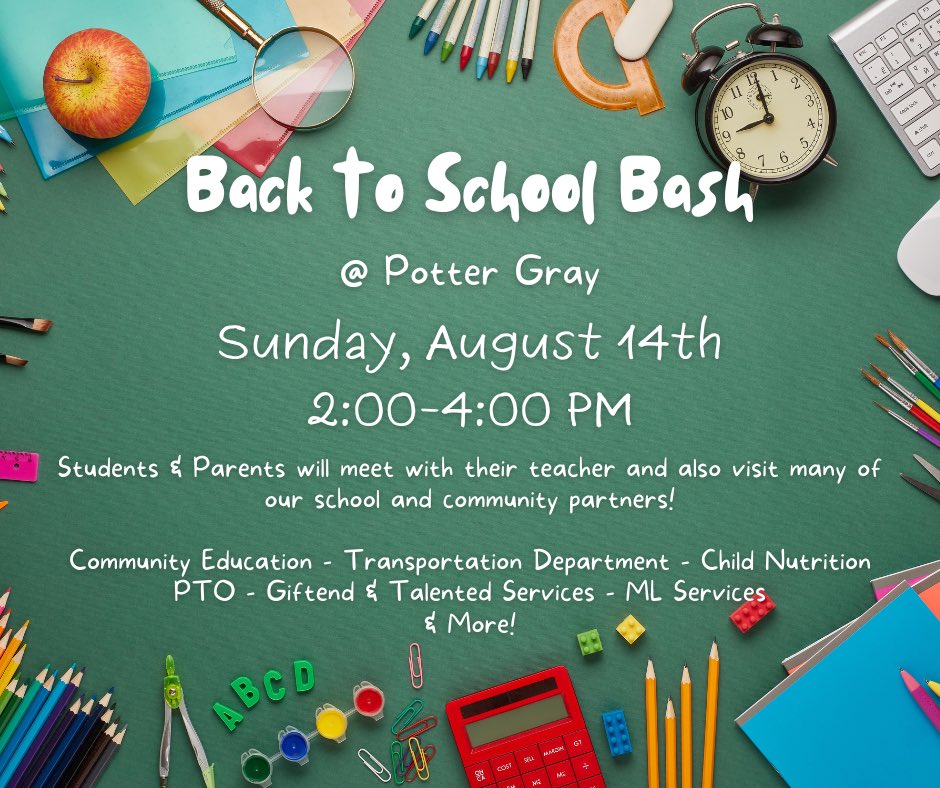 Back to School Bash Information!!
