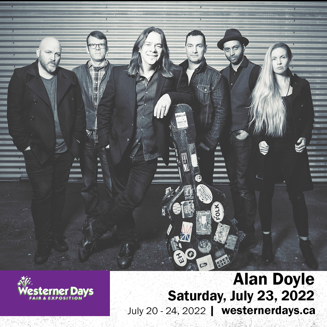 See Alan Doyle  Saturday, July 23, 8:00pm, on the TD  Main Stage at Westerner Days!
Your concert ticket includes free admission to the fair, so visit ticketsalberta.com to get yours now!
Presented by 106.7 Rewind Radio.