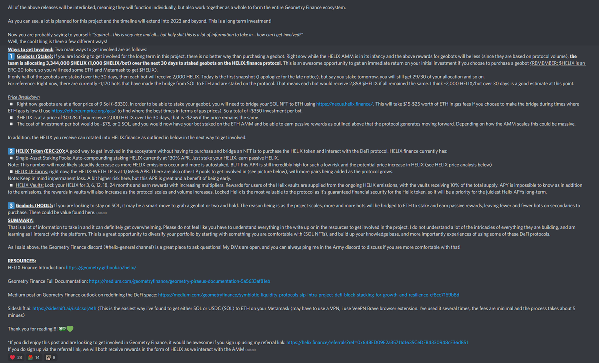 Squirrelingtonn's tweet photo. Have my eyes on a very unique and promising project.. 🧐 

Might start up my twitter threads on GameFi/DeFi projects again. As always though, will post my write-ups to @The_Sol_Army first! 

Here is a write-up I did on @GeometryFinance, way too long for a twitter thread lol https://t.co/vmILoMzq8e