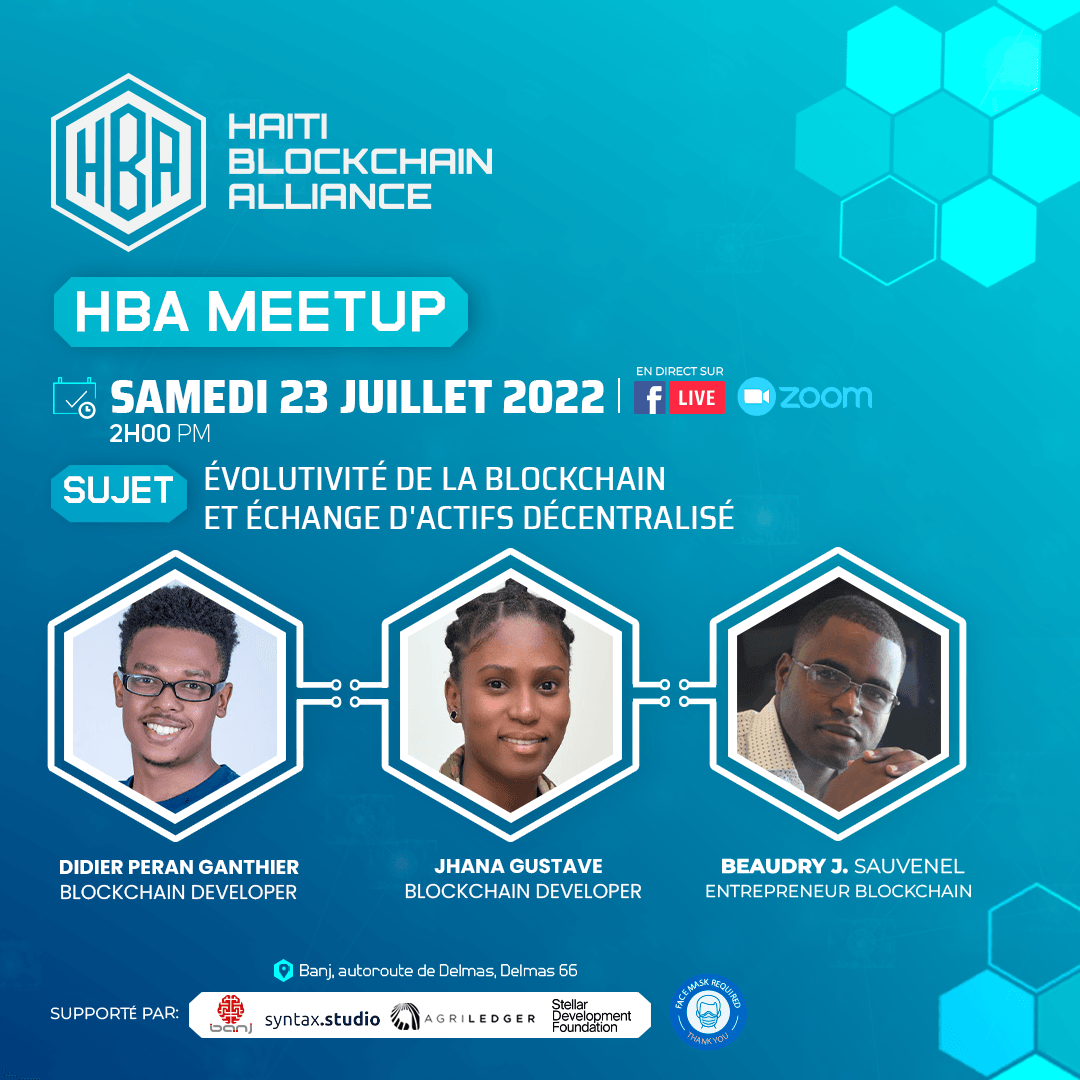 BlockchainHaiti's tweet photo. This week's Blockchain Meetup is all about decentralization 🌐 🤯  we'll be going through the pros and cons of decentralization, DeFi, and dApps.  Come learn, network, and enjoy the pizza. 🍕 
Online Registration : https://t.co/FZ0RLRGa6I
#defi #dapp #dex #cex #blockchain #hba https://t.co/plnE8buPSq