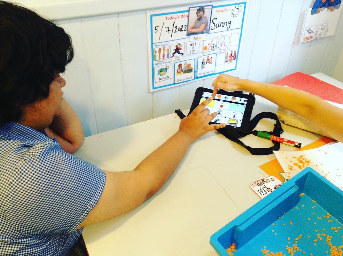 SchoolSnowflake's tweet photo. The students at @schoolsnowflake work on their #communication skills in speech therapy sessions & daily with their tutor. Some students use Augmentative and Alternative Communication ( #AAC ) tools to express themselves.
#education #expressivelanguage #receptivelanguage https://t.co/WoSdePbcLM