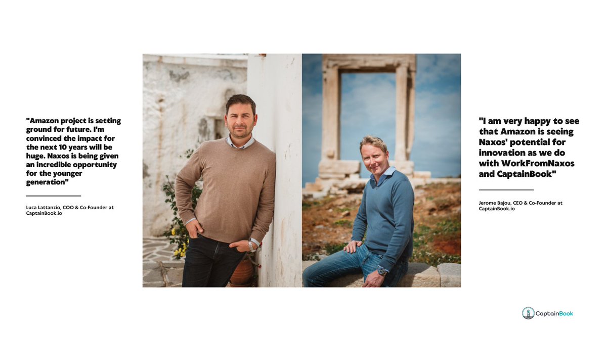 'We are particularly happy that a corporate giant and pioneer of #digital technologies such as <a href="/amazon/">Amazon</a> has decided to invest in our island, recognizing with us the great potential for innovation.'

Read our announcement ➡️ tinyurl.com/4byf79xn

#captainbookio #greekstartup