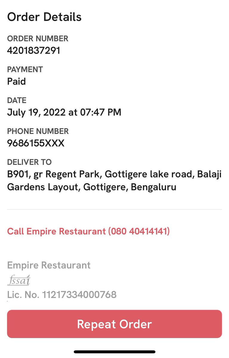 cc_maestro's tweet photo. @zomato #zomatodelivery #empire it shows Zomato is interested in getting order these days than delivering. 2nd time item missed in 2 months with empire restaurant. Wondering if #dabbawalla can get to excellent deli accuracy why Zomato who fleece us can’t do this https://t.co/Mq6haiKABu