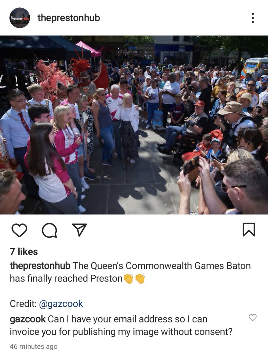 gazcook's tweet photo. Stolen image.
But they did tag me to let me know they stole it, so huge progress as they didn't used to tag me when stealing images.
#useitpayforit #photography @NUJ_LFB #nuj https://t.co/PasbXpmCCA