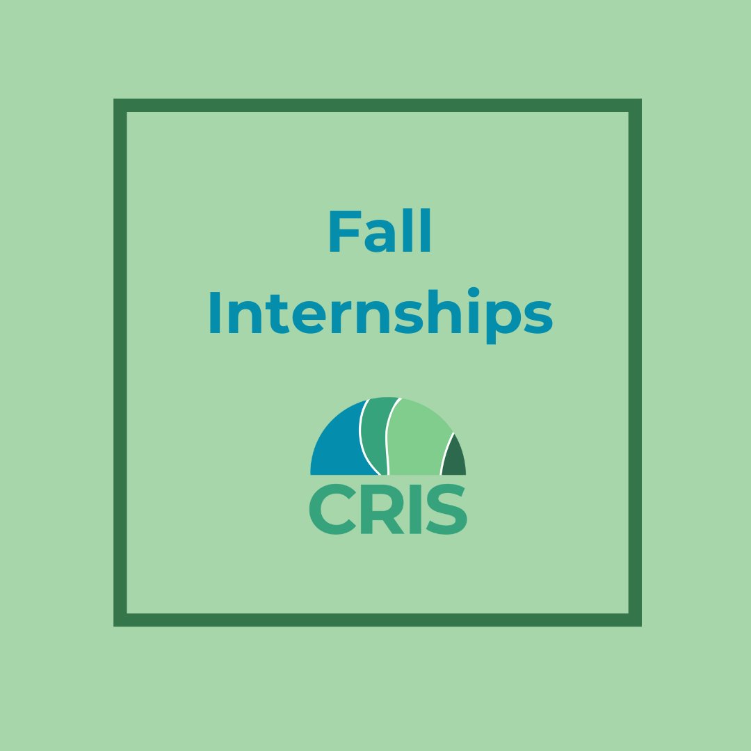 CRIS is seeking fall interns! There are multiple positions currently open for applications at crisohio.org/internships. Please apply by August 1, 2022.