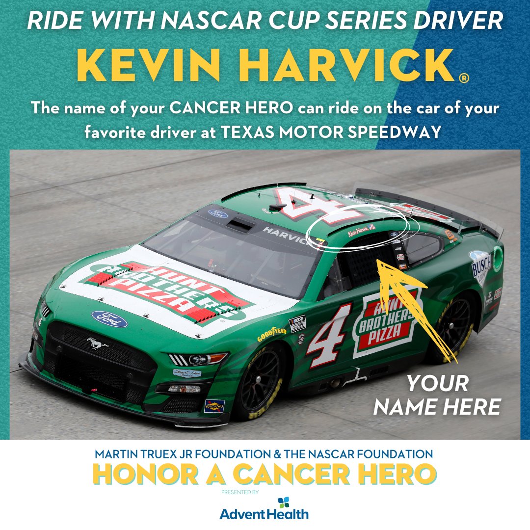 Honor Your Cancer Hero by having them 'ride' on my car at @TXMotorSpeedway! Bid now at bit.ly/3yRF30D

@AdventHealth I @MTJFoundation I @NASCAR_FDN I @eBay #HeroesRideAlong I #eBayfinds I #eBayforCharity