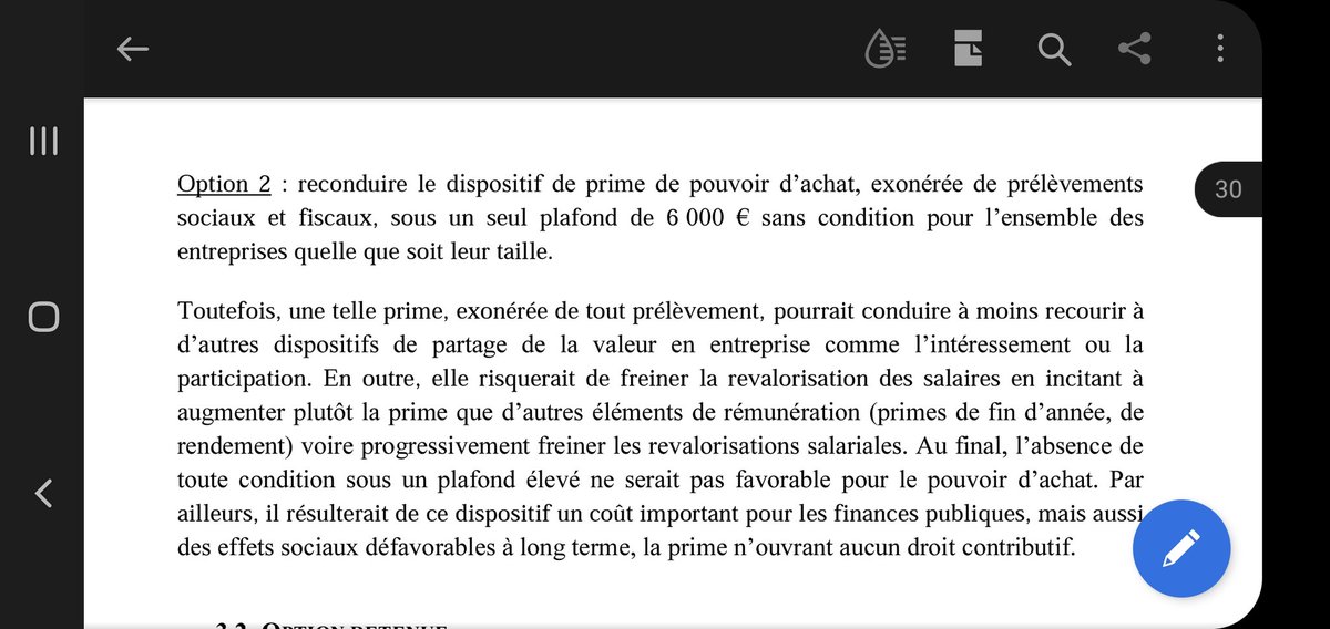 RBertholon's tweet photo. 👀 Intéressant de lire l'étude d'impact sur la prime #PEPA
Elle pointe les mêmes dangers que nous : elle risque de produire l'effet inverse de ce que l'on a voulu corrigé, et in fine venir freiner les revalorisations salariales.
Toujours se rappeler du Principe Le Chatelier ! https://t.co/NIR4y1RYtZ