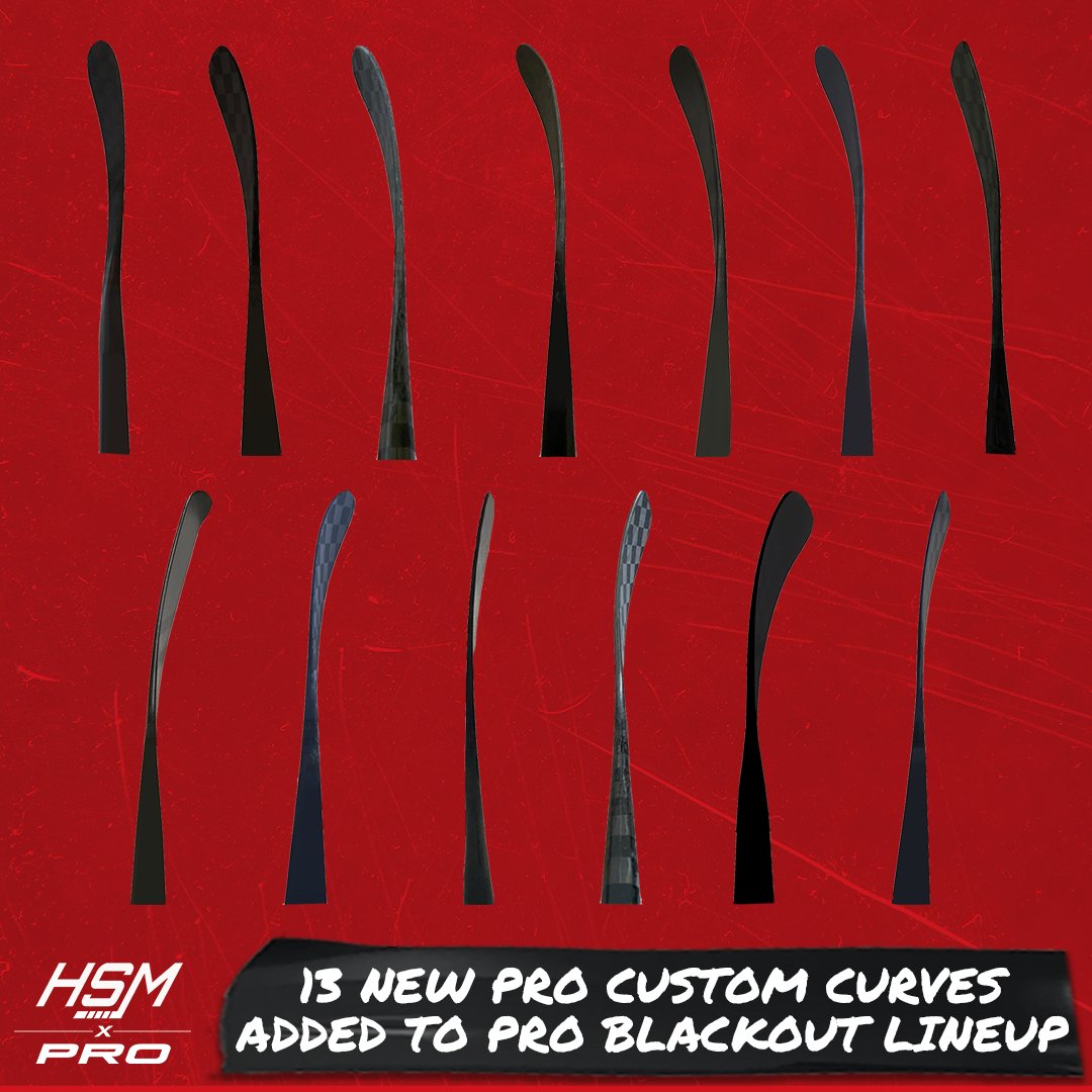 PRO HOCKEY CURVES OFFERED IN THE PRO BLACKOUT CUSTOM (EXTRA LITE)! –  HockeyStickMan