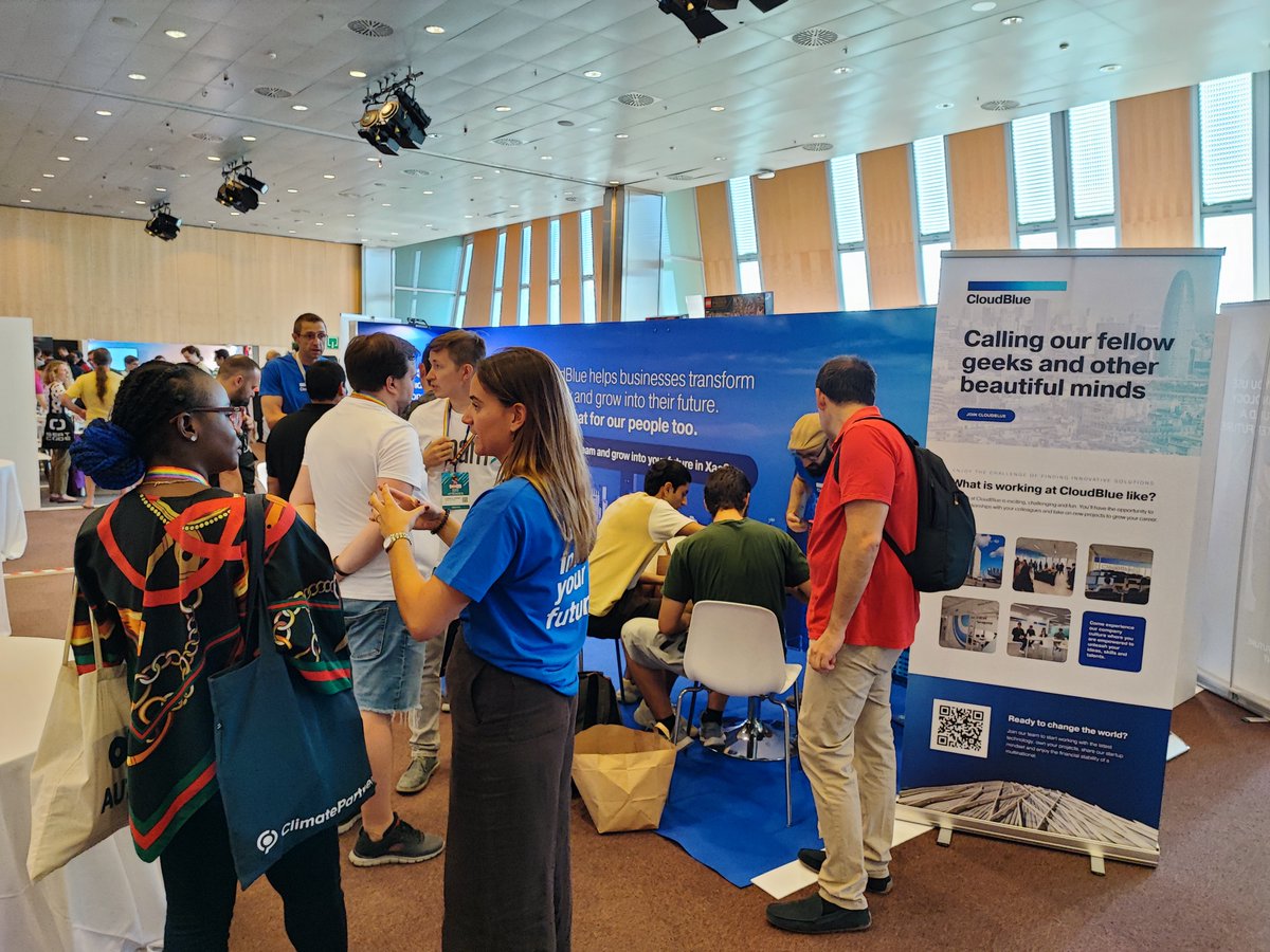 ThisisCloudBlue's tweet image. Day 2 at #JBCNConf in sunny #Barcelona. Our booth is filled with swag for attendees to pick up while they learn about careers at CloudBlue and how they can help change how the world does business.

#JavaWorld #techinbcn #jbcn22 #LifeAtCloudBlueSpain