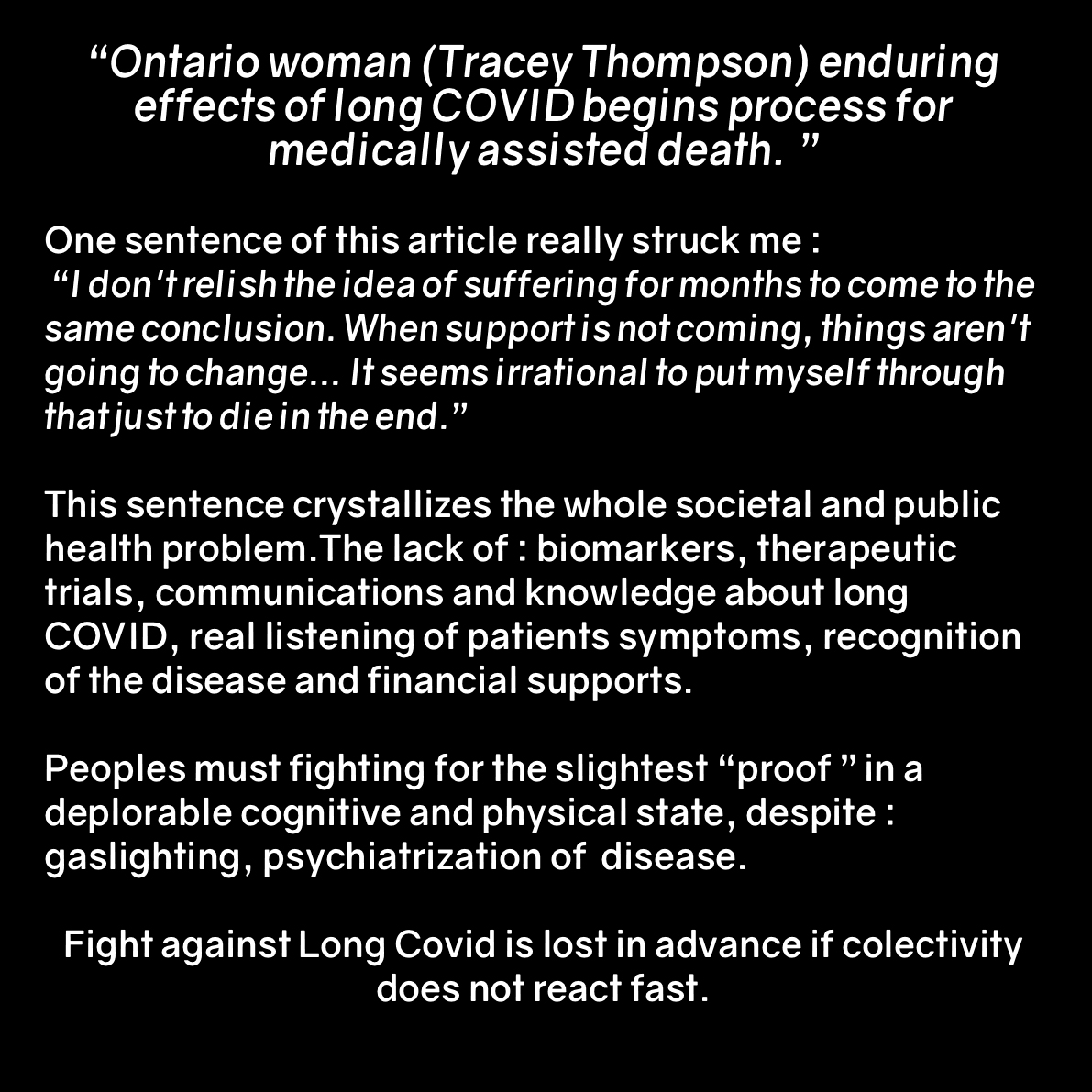 ISurface's tweet photo. Article by Hannah Alberga for CTV News Toronto) https://t.co/8rPBOrMcLW #LongCovid #MECFS #covidlong #EMsfc #TreatLongCovid https://t.co/1tJ90GeWfa