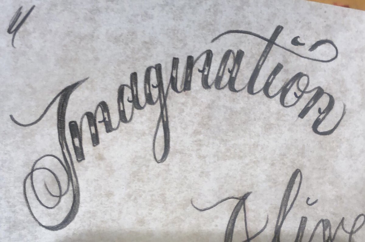 kaboomtattoo's tweet photo. Some script practice #imagination #scrpit #tatoo https://t.co/4h0n7Wa9rI