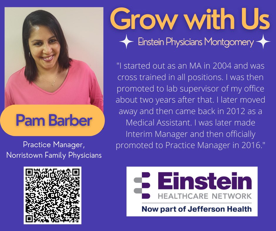 EinsteinJobs's tweet photo. Looking for a career path?  Check out all of our opportunities at Einstein Physicians Montgomery! https://t.co/puy4zt0E5i