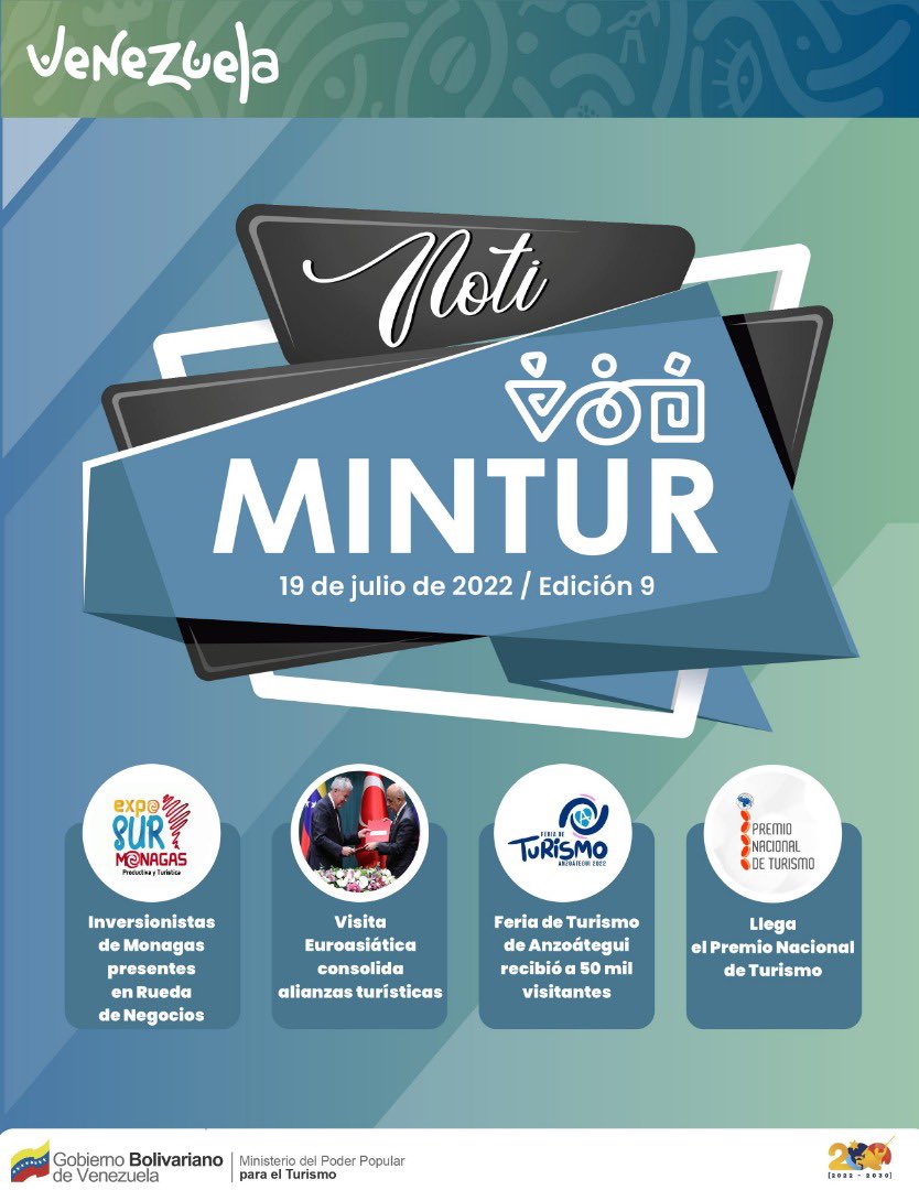 ¡Llegó la Edición N°9 del #NotiMintur!

Conoce las noticias de interés en materia turismo más destacas en el país durante los meses junio y julio.

¡Seguimos fortaleciendo el #MotorTurismo!

Descarga en el link📥
cutt.ly/YLXNmLc

<a href="/AliErnesto32/">Alí Ernesto Padrón Paredes</a>