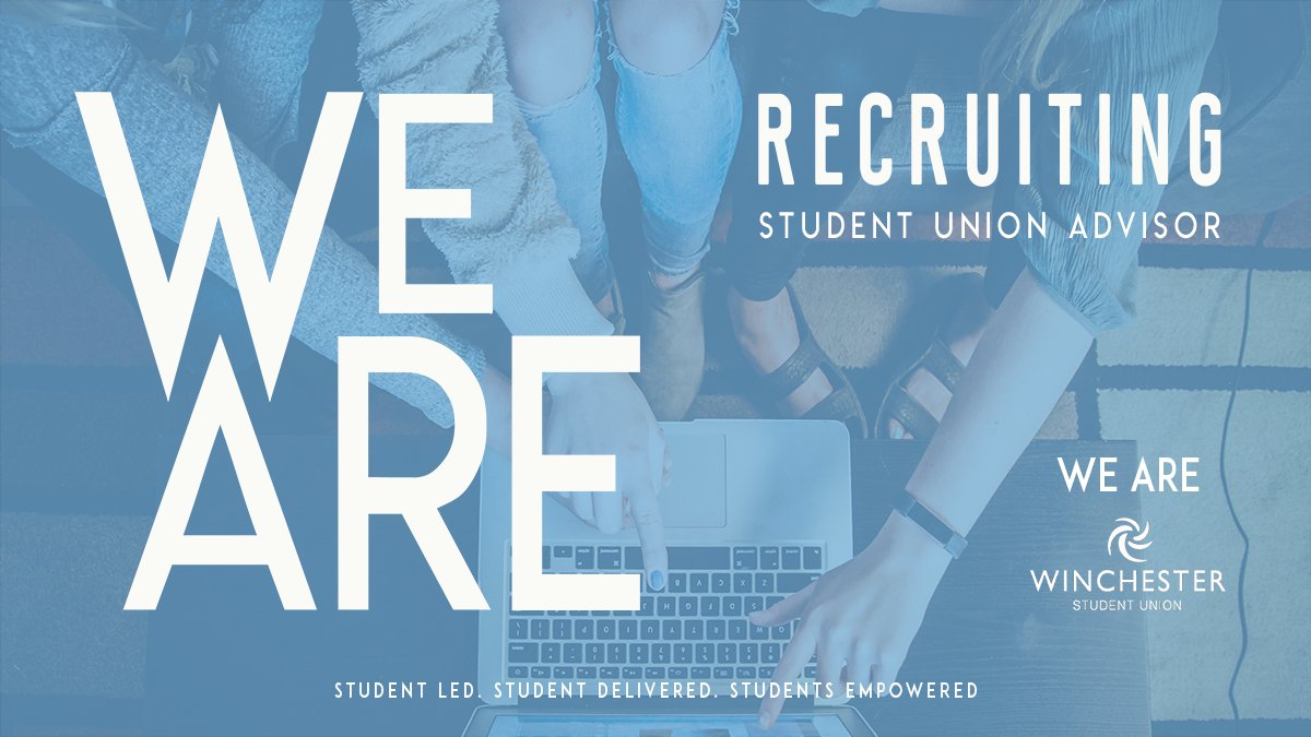 winchestersu's tweet photo. We currently have another exciting full-time job opportunity - Student Union Advisor! Are you an empathetic individual with experience of providing advice/advocacy, with a developed understanding of issues facing students in HE? Find out more and apply: https://t.co/FabUaGYRko https://t.co/kbinke1dyc