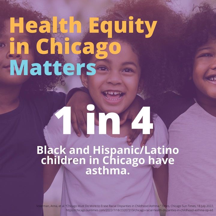 1 in 7 children have #asthma in #Chicago, but an alarming rate of 1 in 4 Black and Hispanic/Latino children in Chicago have asthma. Closing this gap begins with education and access to asthma-based resources. #healthdisparities #asthma

Read full Op-Ed▶️ bit.ly/3IRv93z