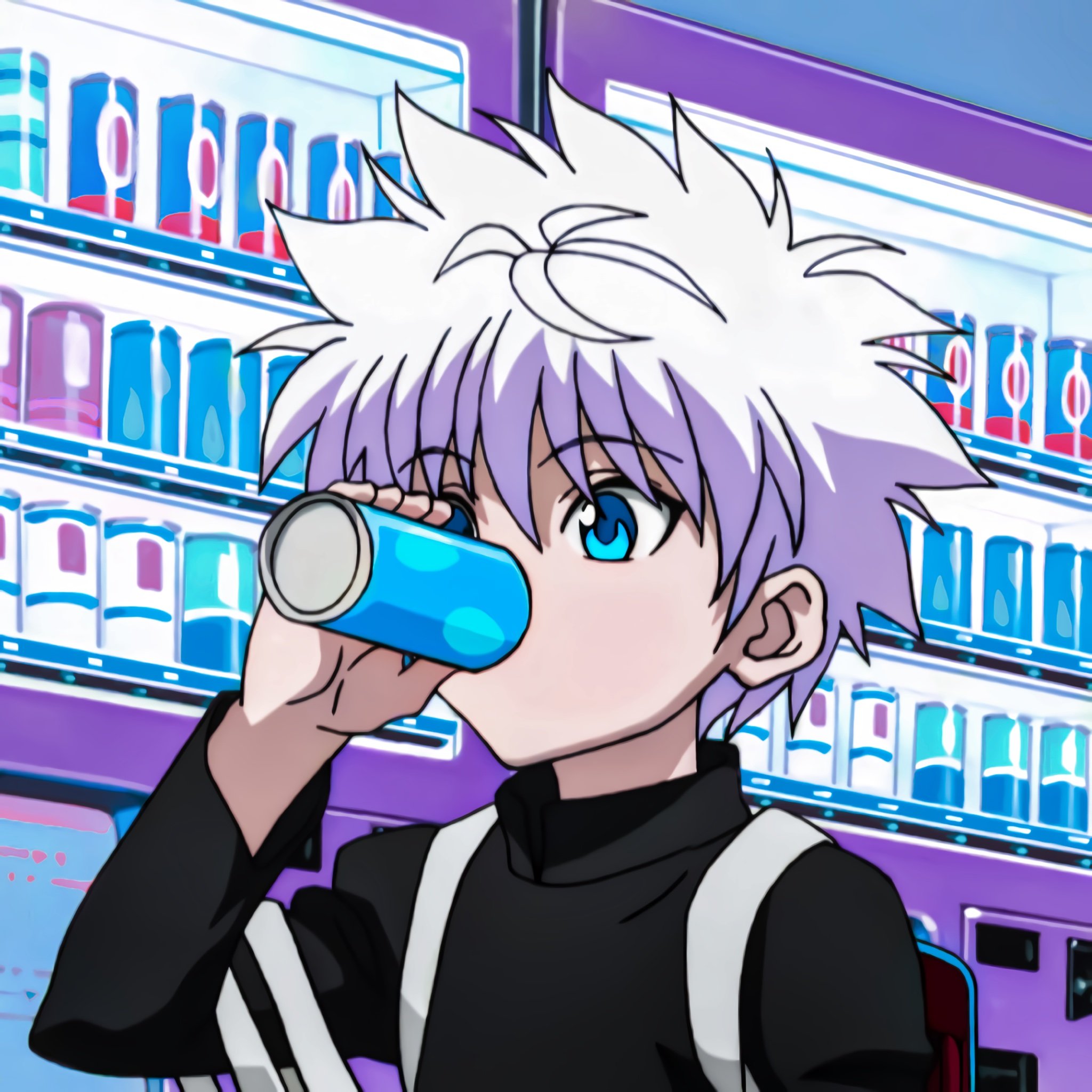 Killua drinking soda hoodie hotsell