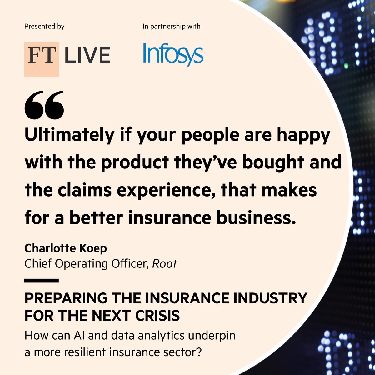 <a href="/Infosys/">Infosys</a> Charlotte Koep from <a href="/RootPlatform/">Root</a> suggests technology can enhance the customer experience and ultimately benefit the insurance industry. 

#FTDigitalDialogues