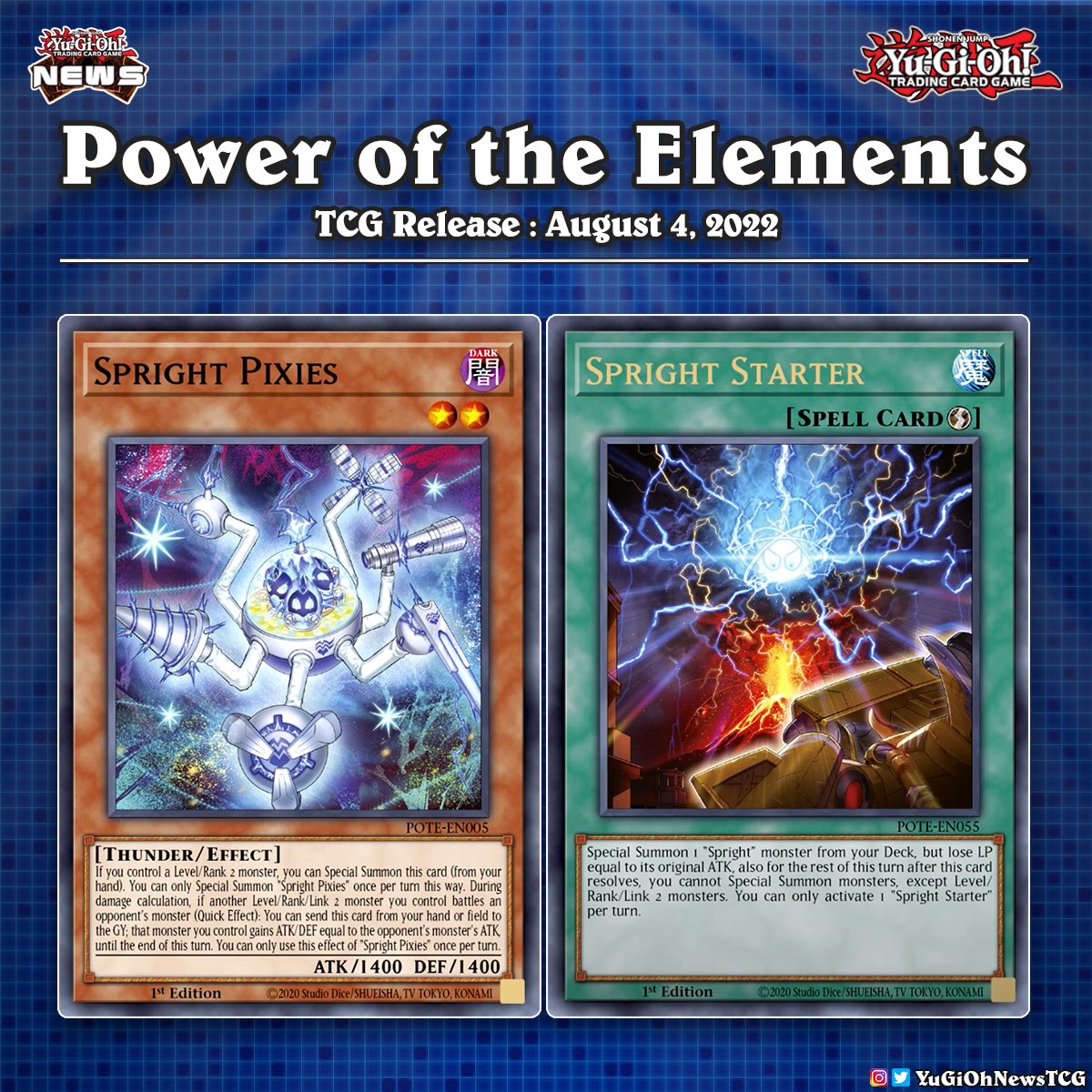 The Sprights are an electrifying  new theme making their debut in Power of the Elements Credit: @RevzCardsUK  # #YuGiOh #