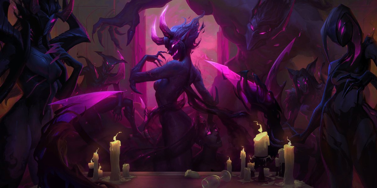 JumaraloHexCore's tweet photo. Evelynn Lvl 1 &amp; Lvl 2 Full Artworks - Legends of Runeterra https://t.co/ztLfyHklm4