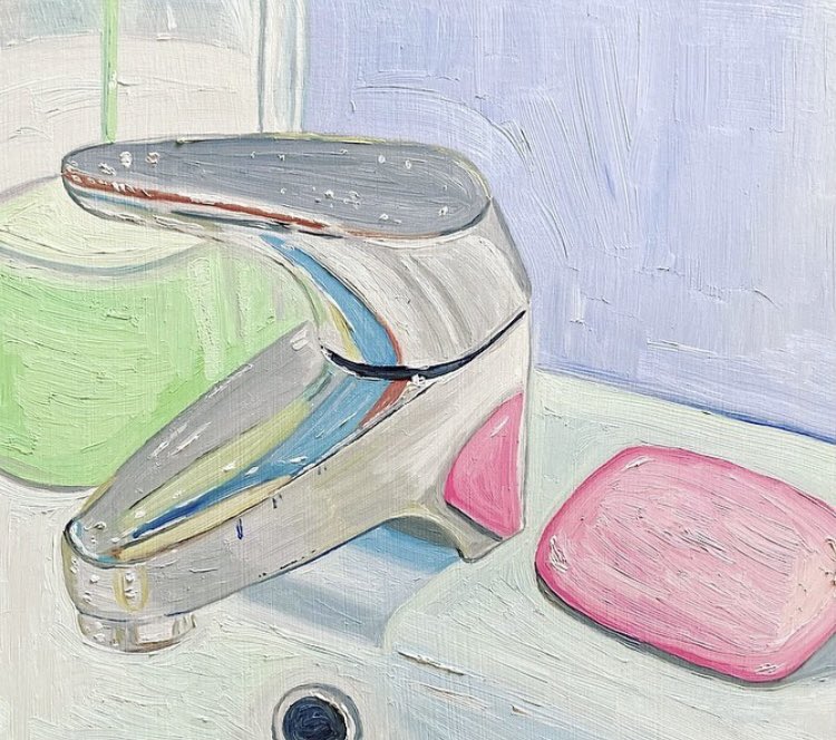 Your granny’s bathroom sink 👵🏼🧼 #oilpainting #oilpainter #artwork #artistsontwitter #painter #painting #artist #atlantaart #atlantaartist #stilllife #stilllifepainting #dailyart