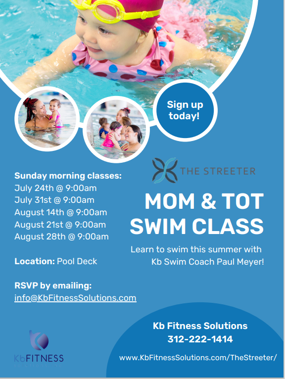 Dear Streeter Residents,
We have added an additional class for MOM &amp; TOT SWIM.

There are limited spots available so please RSVP to save your spot!

Hope to see you there! 🏊‍♀️🏊‍♀️