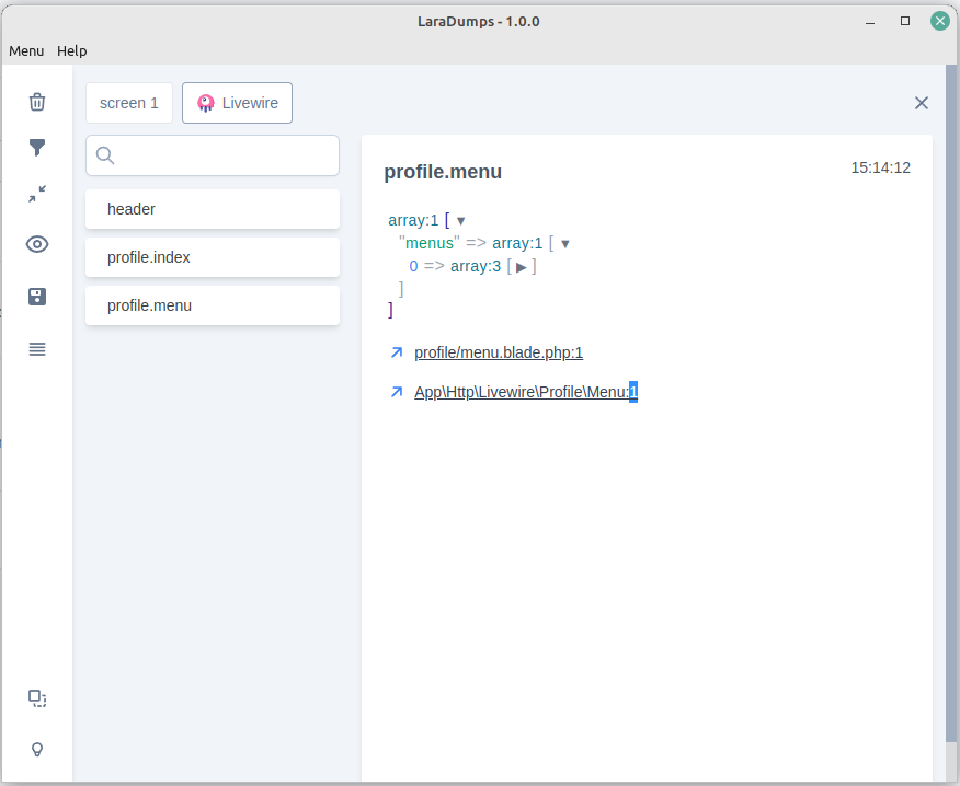 ✨ ✨ LaraDumps 1.1.0 released! ✨✨

Debug your <a href="/laravelphp/">Laravel</a>  projects in a friendly Desktop App.

• New <a href="/LaravelLivewire/">Livewire</a> debug tools
• Improved functionalities
• Bug fixes

👉 laradumps.dev
👉 github.com/laradumps/lara…