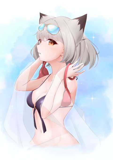 髪をほどいた涼月ちゃんの水着姿を拝みたい......💕📸
#アズールレーン #涼月 