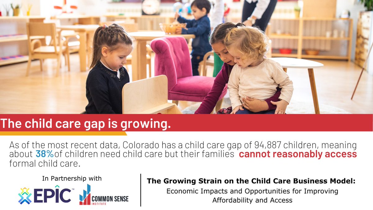 Common Sense Institute Colorado (@csinstituteco) on Twitter photo Access to child care under the current business model and regulatory environment is not sustainable. Read the latest from CSI & @ColoradoEPIC: bit.ly/3zgnUis
<a href="/COHouseDem/">COHouseDems</a> <a href="/COSenDem/">Colorado Senate Democrats</a> <a href="/COHouseGOP/">Colorado House Republicans</a> <a href="/ColoSenGOP/">Colorado Senate Republicans</a> <a href="/GovofCO/">Governor Jared Polis</a> <a href="/Alexa_Eastburg/">Alexa Bullard</a> <a href="/TheRiehlNicole/">Nicole Riehl</a> #coleg Access to child care under the current business model and regulatory environment is not sustainable. Read the latest from CSI & @ColoradoEPIC: bit.ly/3zgnUis
<a href="/COHouseDem/">COHouseDems</a> <a href="/COSenDem/">Colorado Senate Democrats</a> <a href="/COHouseGOP/">Colorado House Republicans</a> <a href="/ColoSenGOP/">Colorado Senate Republicans</a> <a href="/GovofCO/">Governor Jared Polis</a> <a href="/Alexa_Eastburg/">Alexa Bullard</a> <a href="/TheRiehlNicole/">Nicole Riehl</a> #coleg
