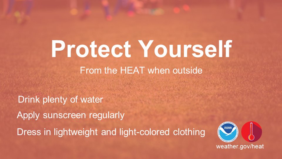 NWSKansasCity's tweet image. Heat hazards escalate quickly and can get out of hand really fast. What starts out as feeling a little warm can swiftly intensify to heat exhaustion and heat stroke.

Please make sure you are prepared if you are doing any outdoor activities/events over the next few days.