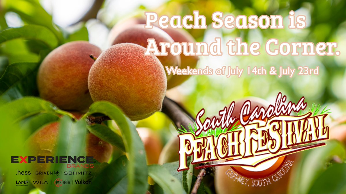 We’re happy to be a sponsor for the #scpeachfestival this year! Come on down and taste for yourself the best and freshest peaches here in the Upstate. Be sure to check out the SC Peach Festival Website for more information.
southcarolinapeachfestival.weebly.com

#ExperienceBrands #localsponsor