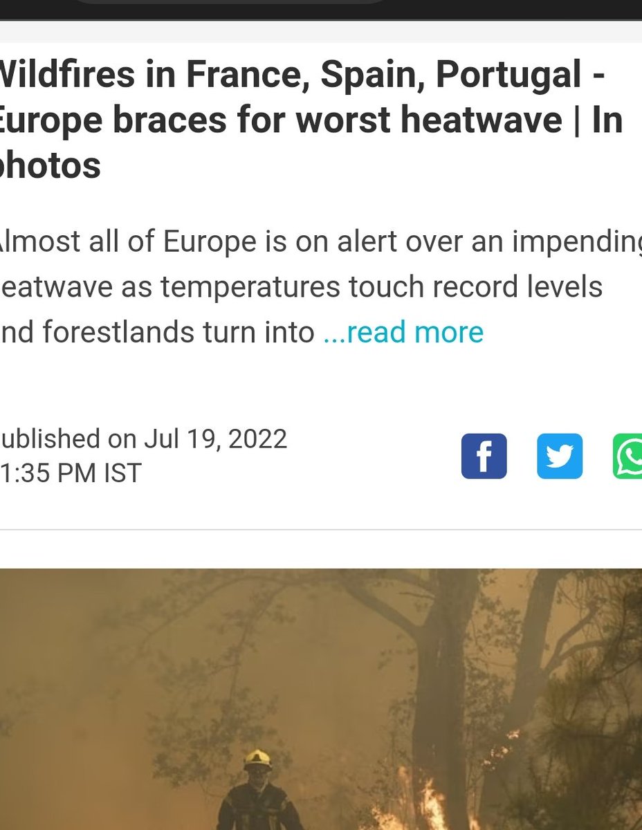 10mae_greenkid's tweet photo. Europe is on 🔥
Record breaking temperatures and the burning forests have wreaked havoc.
Emissions lit this fire &amp; money can't calm it down..
#EuropeHeatWave 
#wildfire #UKHeatwave https://t.co/pTuFAsaLhb
