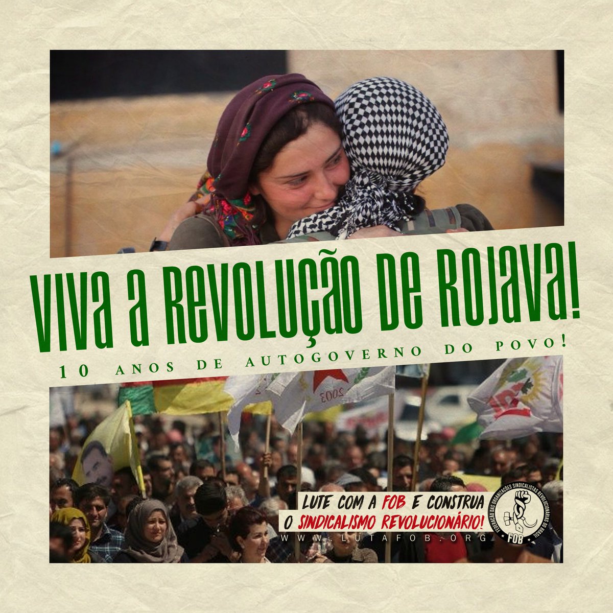 LUTAFOB's tweet image. VIVA A REVOLUÇÃO DE ROJAVA! 10 ANOS DE AUTOGOVERNO DO POVO!! A política de ação direta se efetivando na prática cotidiano do povo em Rojava. #RojavaRevolution #10yearsRojava #riseup4rojava #WomenDefendRojava #SDF #YPJ #YPG @rev_curdistao @RISEUP4R0JAVA @YpgInt @YPJ_volunteers