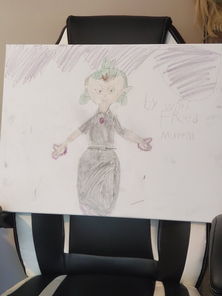ReifDantes's tweet photo. @DanaTerrace My 8 year old daughter paused the Owl House opening when Amity calls down the abomination stuff and drew it. https://t.co/hNFxtmxjaX