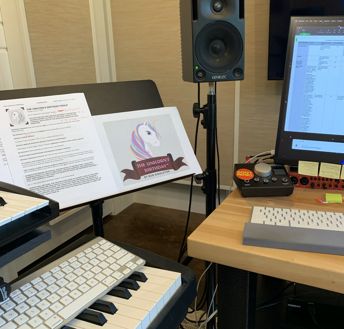 BSingletonMusic's tweet image. Steps to writing my concert “The Unicorn’s Birthday”: 1. write script, 2. concept &amp;amp; design graphics 3. get trademark 4. oh yeah, write music!