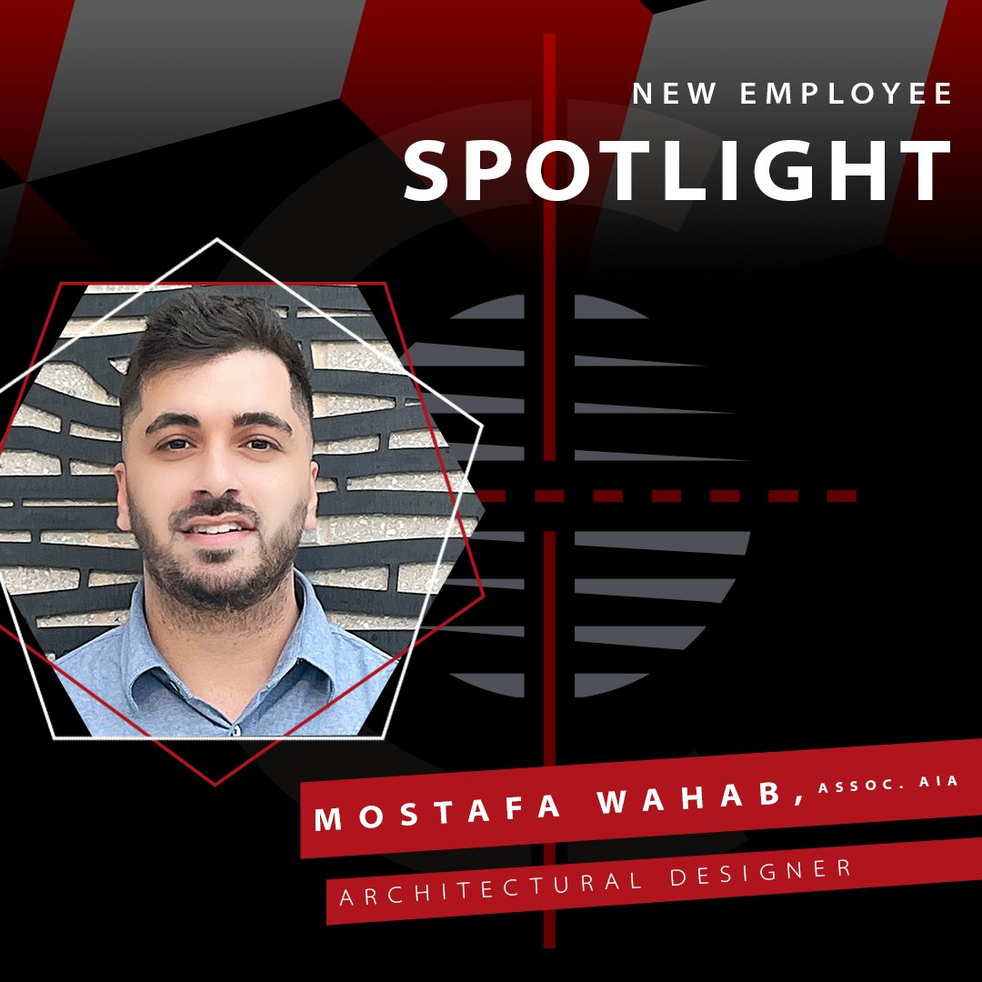⭐️New Employee Spotlight⭐️

Meet Mostafa, an Architectural Designer in our Maryland office! In his role at CORE Design Group, he is responsible for performing a variety of assignments that require skills in all aspects of architectural.

Welcome to the team!
