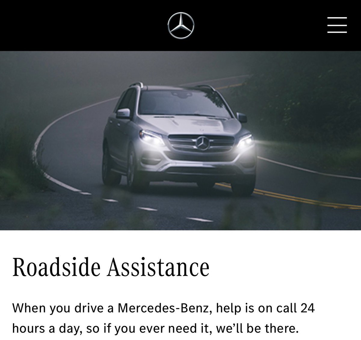 What do you do when you have a flat tire on the 5N shortly after 99 split, in 102 temp and @mercedsbenzusa tells you they will not send a tow as your on a freeway? So the below is false advertising#. #mercedesbenzfailure