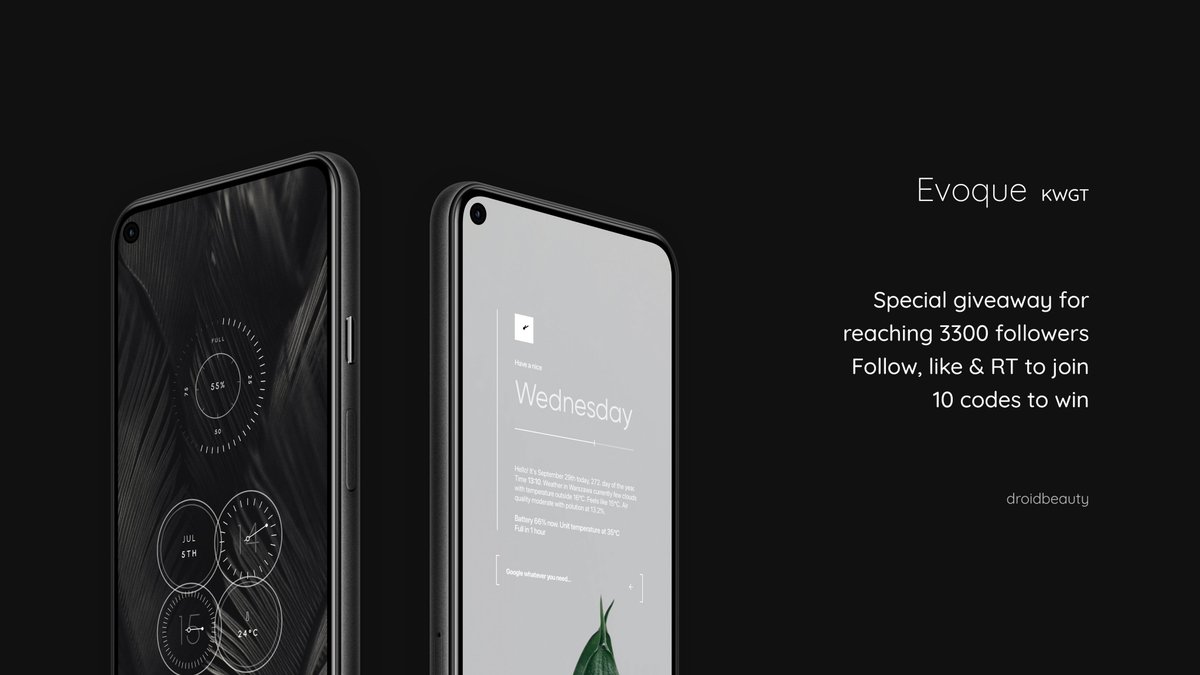 droidbeauty's tweet photo. 👀

3300 is a cool number to celebrate! Let's make it with Evoque giveaway 🔥

- follow @droidbeauty 
- 🤍 + 🔁
- tag 2 or more people in the comments

Winners drawn randomly on Fri, Jul 22nd. Good luck!

#kwgt #klwp #theme #widget #setup #mockup #minimal #ui #adobe #giveaway https://t.co/J1D4O5op4F