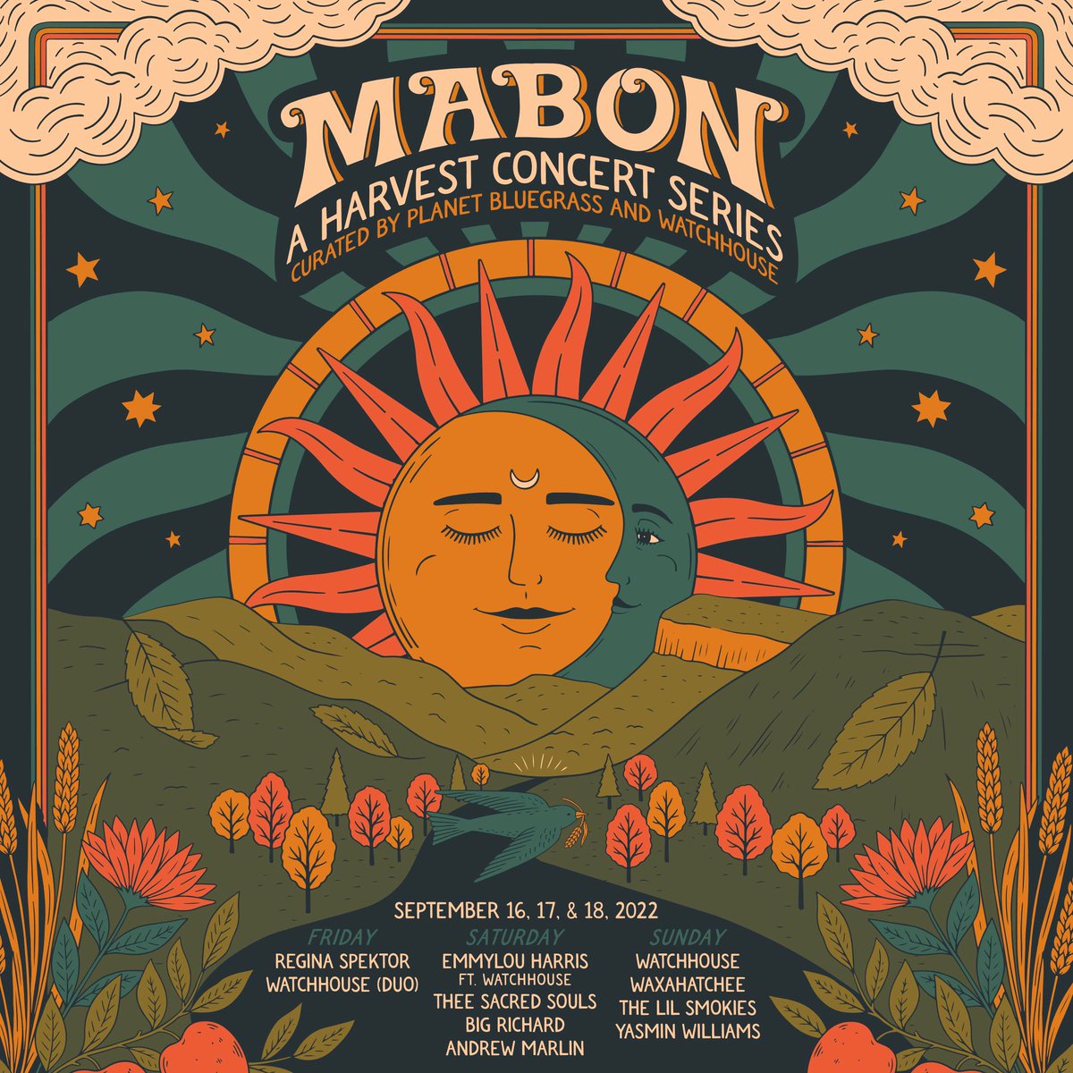 We’re honored to be joining our friends @watchhouseband and @planetbluegrass for Mabon, A Harvest Concert Series on September 16-18th at the beautiful Planet Bluegrass Ranch in Lyons, CO Single day and full weekend passes are available NOW at seetickets.us/mabon.