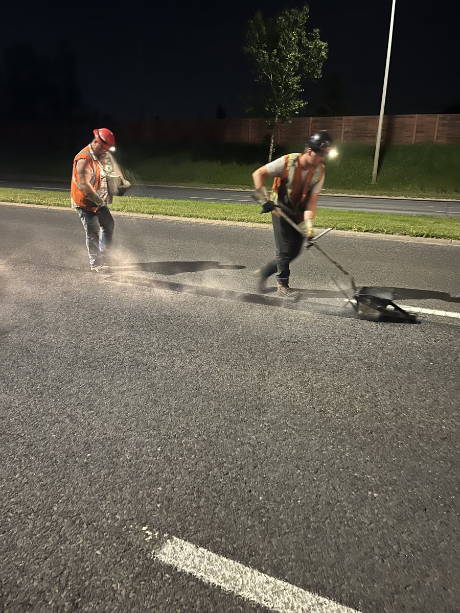 Paveitconst's tweet photo. Some of our Plastasphalt work so far on City of Edmonton streets. The permanent pothole repairs are located on 170th street and the Whitemud. @CityofEdmonton https://t.co/hi1GJrcE9U